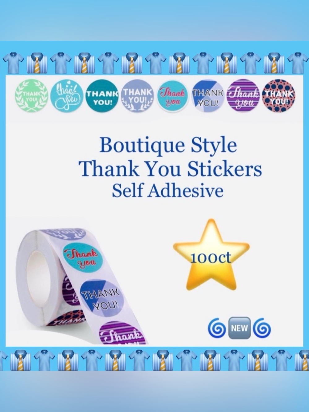 100pcs ~ 1” Thank You Stickers (Boutique) 🍃🆕🍃 (2 For $12)